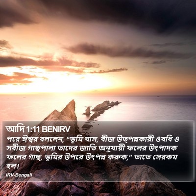 আদি 1:11 BENIRV Bible Verse Image