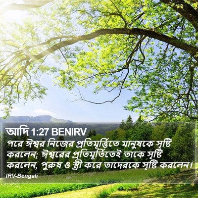 আদি 1:27 BENIRV Bible Verse Image