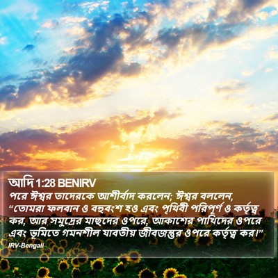 আদি 1:28 BENIRV Bible Verse Image