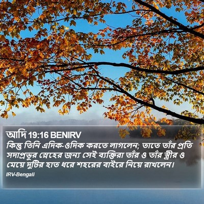 আদি 19:16 BENIRV Bible Verse Image