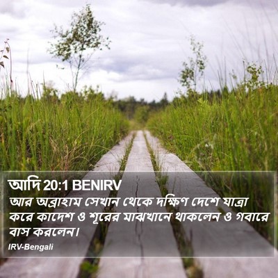 আদি 20:1 BENIRV Bible Verse Image