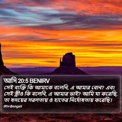 আদি 20:5 BENIRV Bible Verse Image