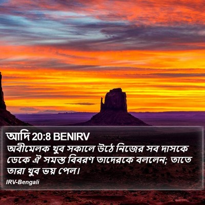 আদি 20:8 BENIRV Bible Verse Image