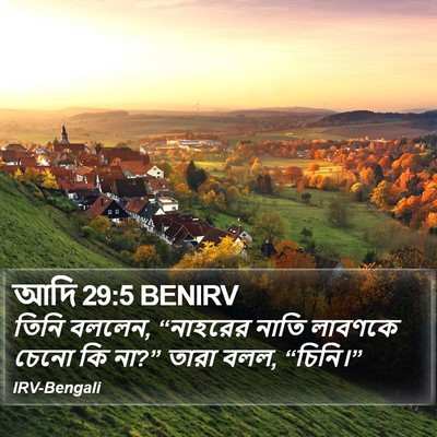 আদি 29:5 BENIRV Bible Verse Image