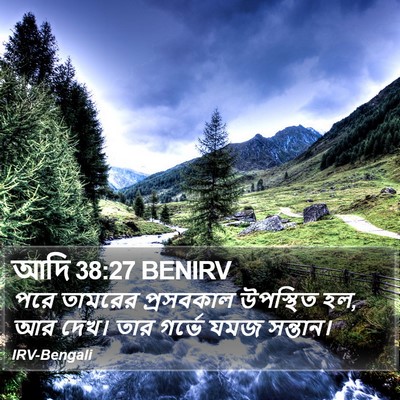 আদি 38:27 BENIRV Bible Verse Image