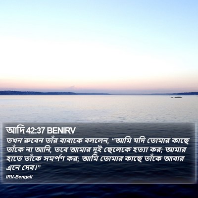আদি 42:37 BENIRV Bible Verse Image