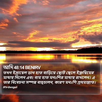 আদি 48:14 BENIRV Bible Verse Image