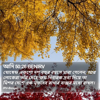 আদি 50:26 BENIRV Bible Verse Image