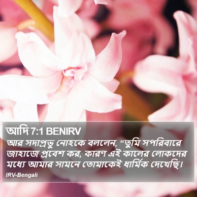আদি 7:1 BENIRV Bible Verse Image