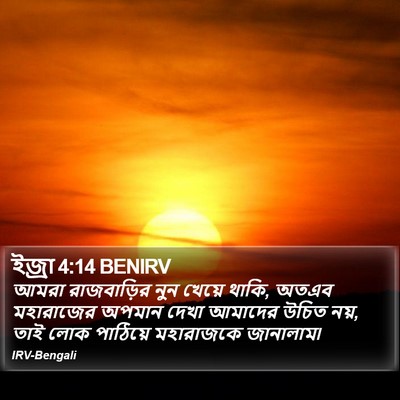 ইজ্ৰা 4:14 BENIRV Bible Verse Image