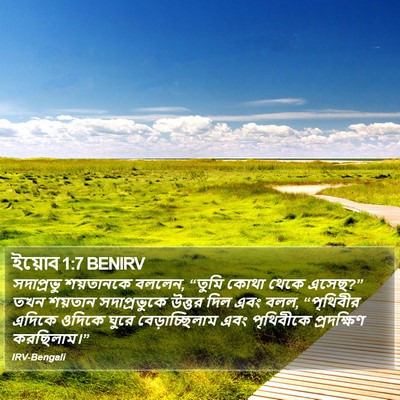 ইয়োব 1:7 BENIRV Bible Verse Image