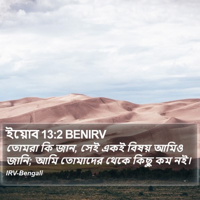 ইয়োব 13:2 BENIRV Bible Verse Image