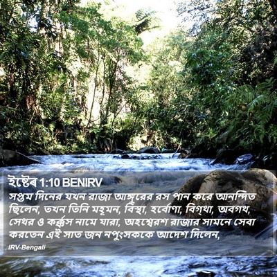 ইষ্টেৰ 1:10 BENIRV Bible Verse Image