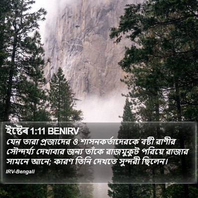 ইষ্টেৰ 1:11 BENIRV Bible Verse Image