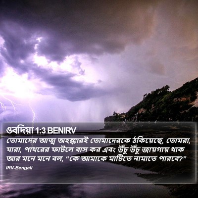 ওবদিয়া 1:3 BENIRV Bible Verse Image