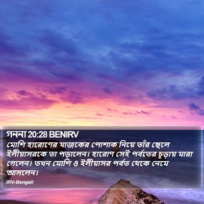 গননা 20:28 BENIRV Bible Verse Image