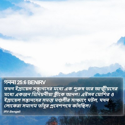গননা 25:6 BENIRV Bible Verse Image