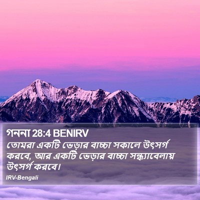 গননা 28:4 BENIRV Bible Verse Image
