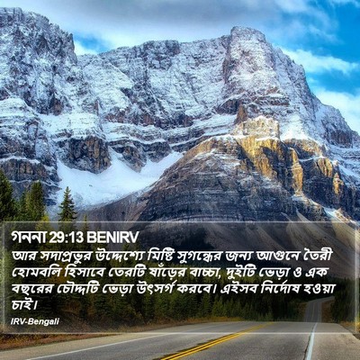 গননা 29:13 BENIRV Bible Verse Image