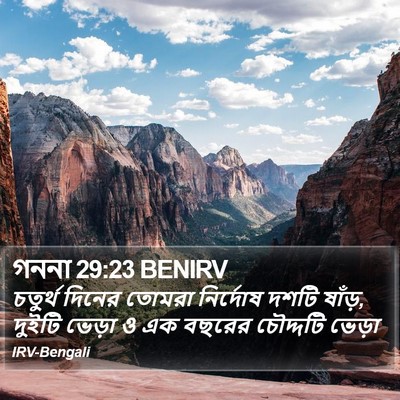 গননা 29:23 BENIRV Bible Verse Image
