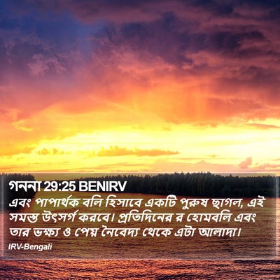 গননা 29:25 BENIRV Bible Verse Image