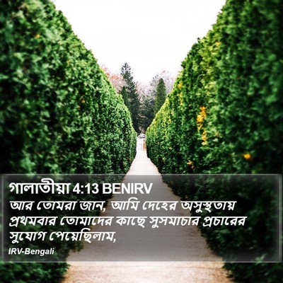 গালাতীয়া 4:13 BENIRV Bible Verse Image