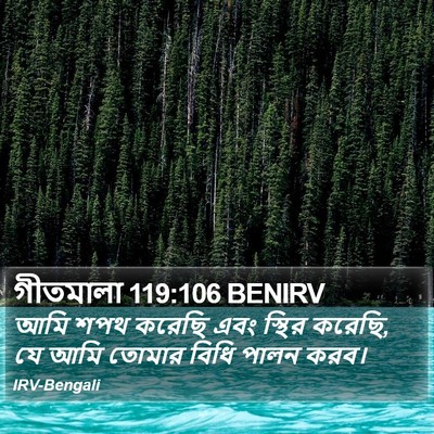 গীতমালা 119:106 BENIRV Bible Verse Image