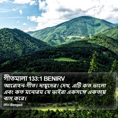 গীতমালা 133:1 BENIRV Bible Verse Image