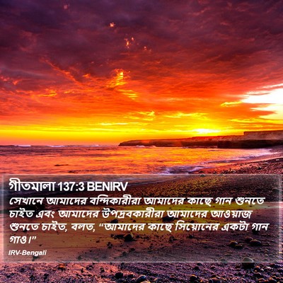 গীতমালা 137:3 BENIRV Bible Verse Image