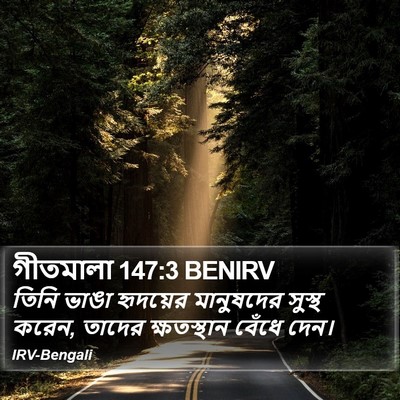 গীতমালা 147:3 BENIRV Bible Verse Image