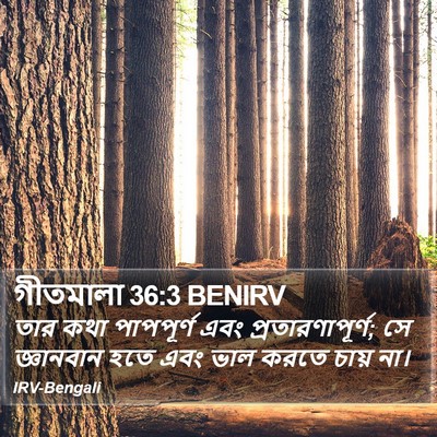 গীতমালা 36:3 BENIRV Bible Verse Image