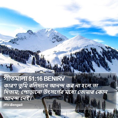 গীতমালা 51:16 BENIRV Bible Verse Image