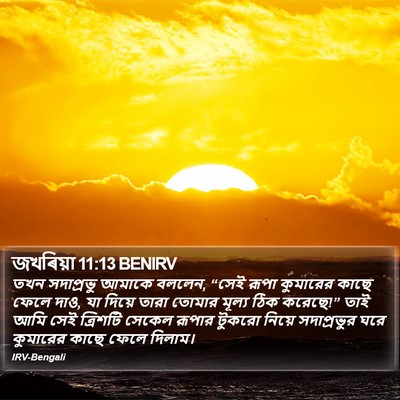 জখৰিয়া 11:13 BENIRV Bible Verse Image