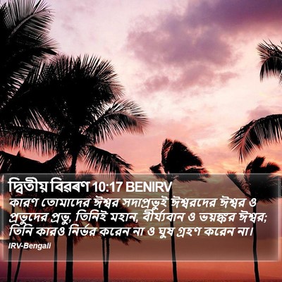 দ্বিতীয় বিৱৰণ 10:17 BENIRV Bible Verse Image