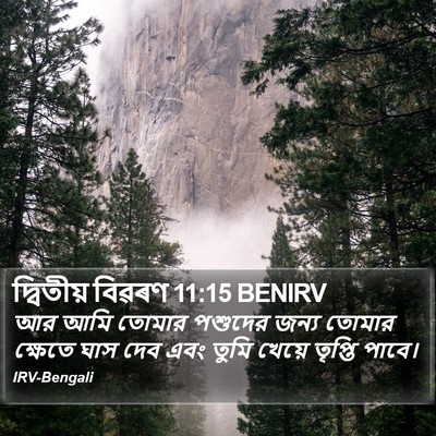 দ্বিতীয় বিৱৰণ 11:15 BENIRV Bible Verse Image
