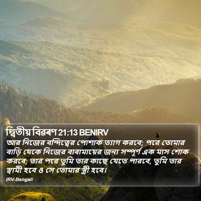 দ্বিতীয় বিৱৰণ 21:13 BENIRV Bible Verse Image
