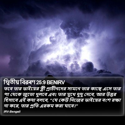 দ্বিতীয় বিৱৰণ 25:9 BENIRV Bible Verse Image