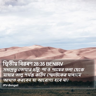 দ্বিতীয় বিৱৰণ 28:35 BENIRV Bible Verse Image