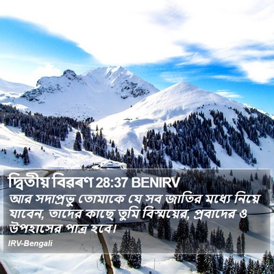 দ্বিতীয় বিৱৰণ 28:37 BENIRV Bible Verse Image
