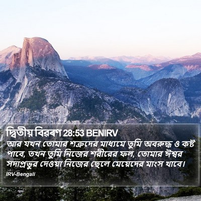 দ্বিতীয় বিৱৰণ 28:53 BENIRV Bible Verse Image
