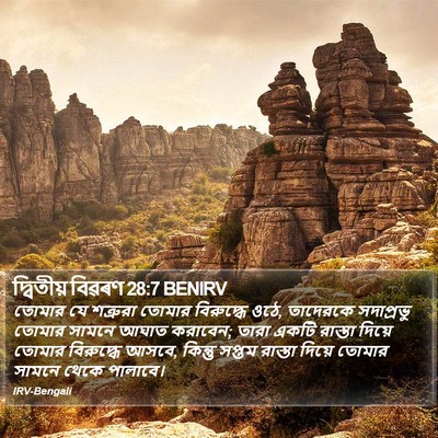 দ্বিতীয় বিৱৰণ 28:7 BENIRV Bible Verse Image
