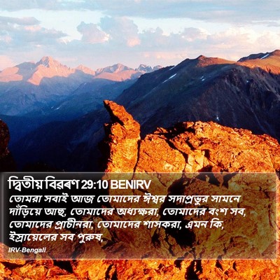 দ্বিতীয় বিৱৰণ 29:10 BENIRV Bible Verse Image