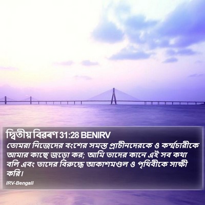দ্বিতীয় বিৱৰণ 31:28 BENIRV Bible Verse Image