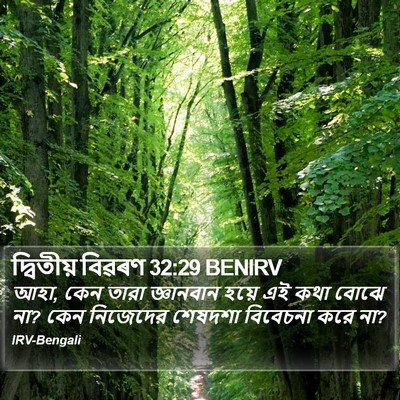 দ্বিতীয় বিৱৰণ 32:29 BENIRV Bible Verse Image