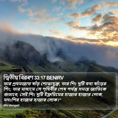 দ্বিতীয় বিৱৰণ 33:17 BENIRV Bible Verse Image
