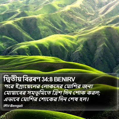 দ্বিতীয় বিৱৰণ 34:8 BENIRV Bible Verse Image