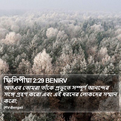 ফিলিপীয়া 2:29 BENIRV Bible Verse Image