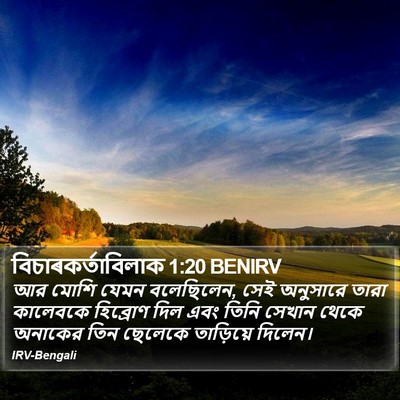 বিচাৰকর্তাবিলাক 1:20 BENIRV Bible Verse Image
