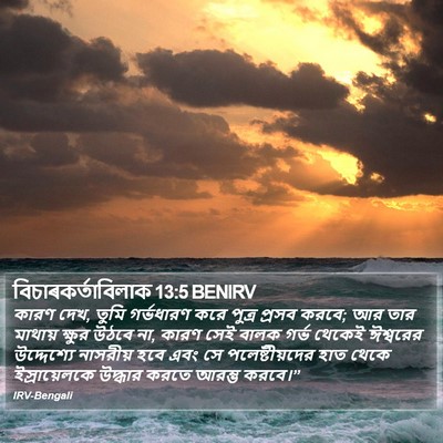 বিচাৰকর্তাবিলাক 13:5 BENIRV Bible Verse Image