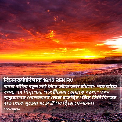 বিচাৰকর্তাবিলাক 16:12 BENIRV Bible Verse Image
